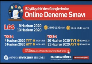 Bykehirden rencilere online  LGS ve TYT  deneme snav