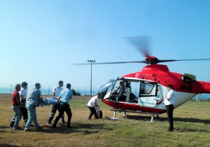 KALP SPAZMI GEREN KOMSER AMBULANS HELKOPTERLE SEVKEDLD