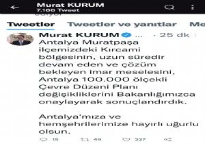 Krcami Plan Onay Mjdesini Bakan Kurum Verdi