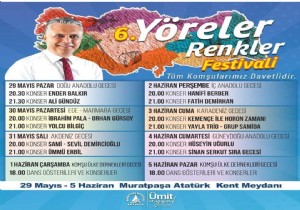 Muratpaşa da Yöreler Renkler Festivali başlıyor